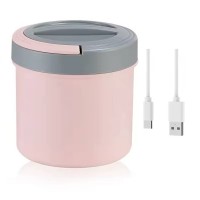 1.2L USB Heated Lunch Box Portable Electric Food Warmer 304 Stainless Steel Inner Container Leakproof, Compact & Lightweight For Office, School, Car & Travel Pink Insulated Bento Box 1.2L USB Heated Lunch Box Portable Electric Food Warmer 304 Stainless Steel Inner Container Leakproof, Compact & Lightweight For Office, School, Car & Travel Pink Insulated Bento Box