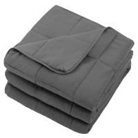 BETU Adult Weighted Blanket, 15 LBS, 48" x 72" Cooling Blanket with 7 Layers, Premium Glass Beads (Grey)