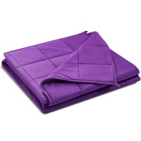 Weighted Blanket, 20lbs, 60" x 80" Premium Weighted Blanket with Cotton Material, Glass Beads (Purple)