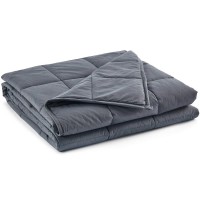 Weighted Blanket, 7lbs, 40" x 60" Premium Weighted Blanket with Cotton Material, Glass Beads (Dark Grey)