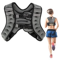 PACEARTH Weighted Vest, Adjustable Weight Vest with Reflective Stripe for Workout, Strength Training, Running (12 LBS)