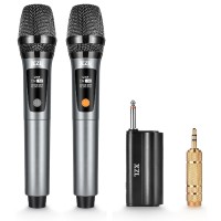 XZL 2PCS UHF Wireless Microphone, Rechargeable Cordless Microphones with 1/4” Receiver, Adjustable Frequency & Volume, Plug and Play for Karaoke, Presentations, Speeches - U-G01 XZL 2PCS UHF Wireless Microphone, Rechargeable Cordless Microphones with 1/4” Receiver, Adjustable Frequency & Volume, Plug and Play for Karaoke, Presentations, Speeches - U-G01