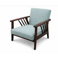 Mid-Century Modern Accent Chair Solid Wood Frame Armchair with Slatted Arms & Soft Upholstery Single Lounge Chair for Living Room, Bedroom, Office Mid-Century Modern Accent Chair Solid Wood Frame Armchair with Slatted Arms & Soft Upholstery Single Lounge Chair for Living Room, Bedroom, Office