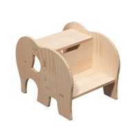Wooden Step Stool for Kids, Two-Step Stepping Stool with Cute Elephant Shape for Kitchen, Bathroom, Bedroom Wooden Step Stool for Kids, Two-Step Stepping Stool with Cute Elephant Shape for Kitchen, Bathroom, Bedroom